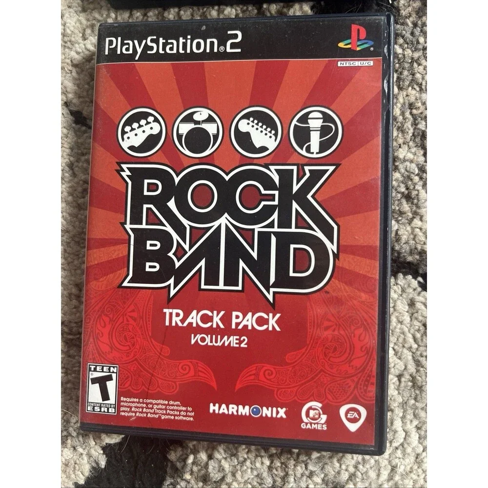 Rock Band,Rock Band 2 Track Pack 1 and 2 PlayStation 2 Bundle PS2 Complete